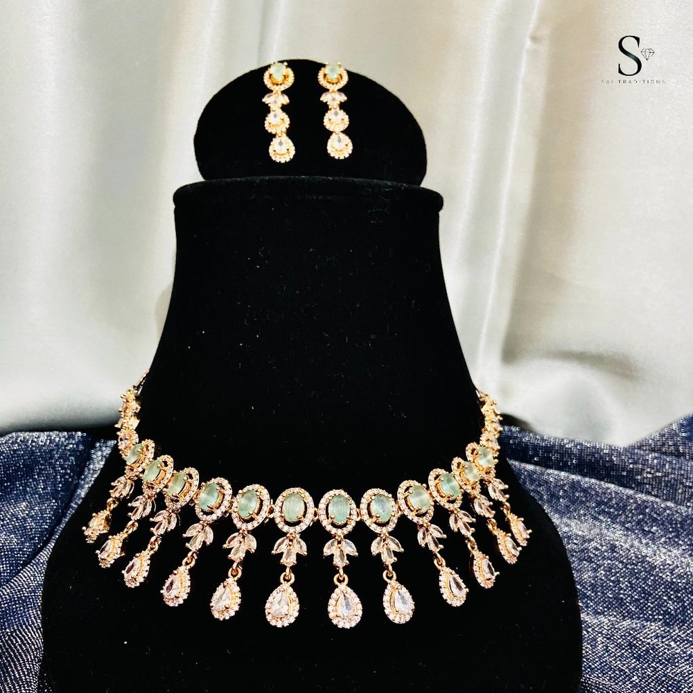 American Diamond Choker Jewellery Set